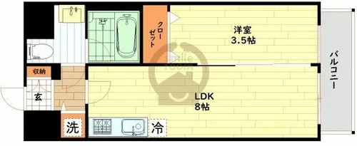 大阪府大阪市中央区博労町1丁目【マンション】の間取り