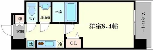 スプランディッド難波III【7階】の間取り