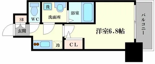エスリード大阪上本町ブランシュ【703号室】の間取り