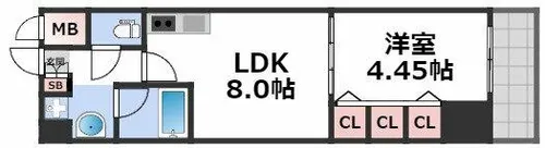 アーデン四ツ橋プライマリーワン【3階】の間取り