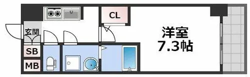 エスリード難波WEST【3階】の間取り