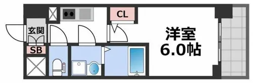 エスリードレジデンス大阪本町【15階】の間取り