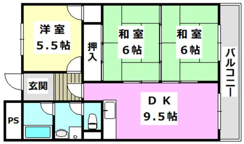 ユーハイツ長野【103号室】の間取り