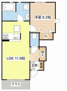 セントリビエ南彦根【0114号室】の間取り