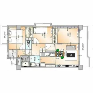 クレッセンド清水ヶ岡【1階】の間取り