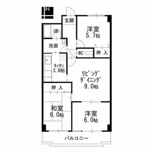 ファミールイレブン【3階】の間取り