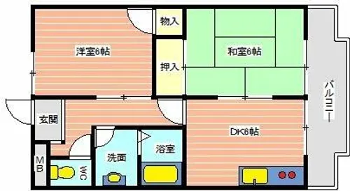 スカイハイツ【403号室】の間取り