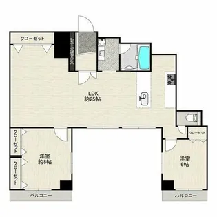 グラントピア長堀橋10階【10階】の間取り