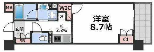 パークアクシス心斎橋【3階】の間取り