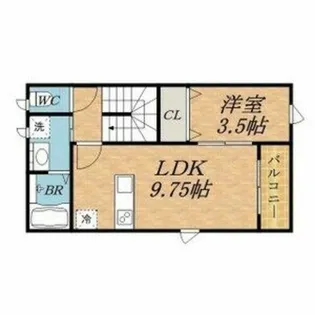 兵庫県西宮市若草町2丁目【アパート】の間取り