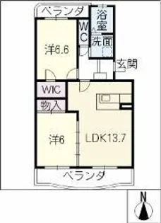 アムール【206号室】の間取り