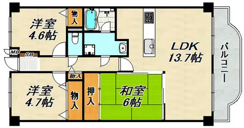 デメテル高取台【10階】の間取り