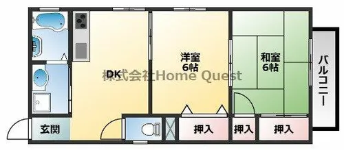 2DKの間取り画像