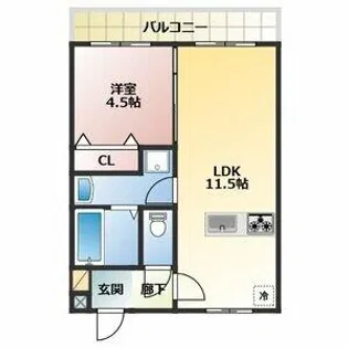 ハイツ禎紫園 B【1階】の間取り