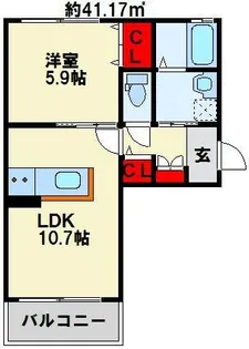 クラヴィエ三萩野 F棟【2階】の間取り