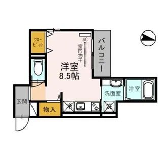 スカイコート鶴橋【3階】の間取り