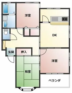 グランドハイツ百北【3-A号室】の間取り