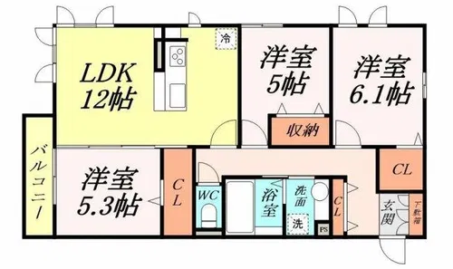 Grand Moat【201号室】の間取り