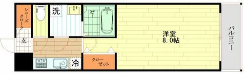 MELDIA CREST TAPP NAMBA-WEST【12階】の間取り