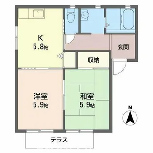 加東市喜田(アン・ベルⅡ)【1階】の間取り