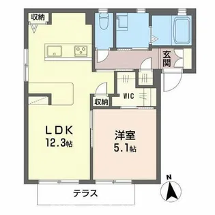 加東市喜田(アン・ベルⅡ)【1階】の間取り