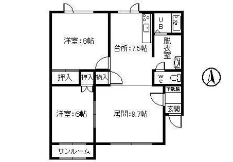 コーポ宝来A館【1-A号室】の間取り