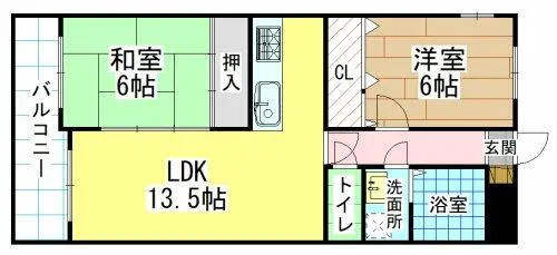 福岡県北九州市小倉北区江南町【マンション】の間取り