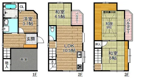 大阪府高槻市津之江町1丁目【一戸建】の間取り