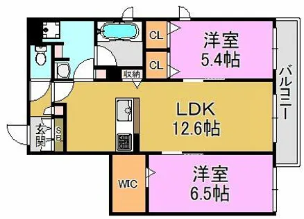 シャーメゾン フォルトゥーナ【3階】の間取り