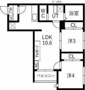 Tidy大江【2階】の間取り