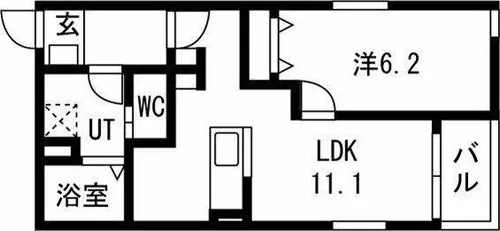 リヴェール元中野Ⅱ【2階】の間取り