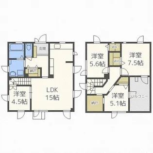 北海道札幌市厚別区厚別東五条8丁目【一戸建】の間取り