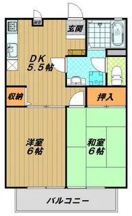 ビーラインミフネ1号館【2階】の間取り