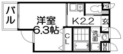 ハッピーアウル【5階】の間取り