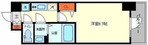 プレサンス福島ミッドエル【6階】の間取り