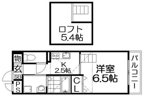 SUNBELL&寝屋川【2階】の間取り