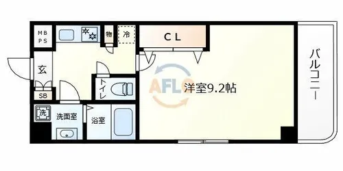 グランロード都島【9階】の間取り