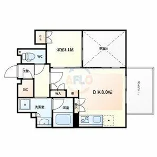 ソルティア大手前【4階】の間取り