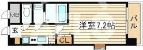 クラウンハイム北心斎橋フラワーコート【9階】の間取り