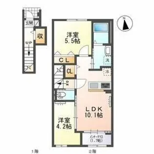 ティーノ フェリーチェ【2階】の間取り