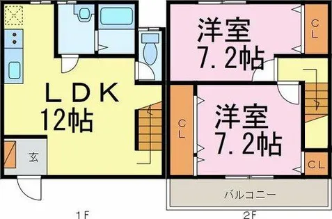 ステージ (G・H)【H号室】の間取り