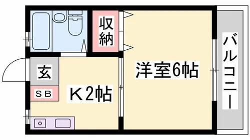 父夫山ハイツ【202号室】の間取り