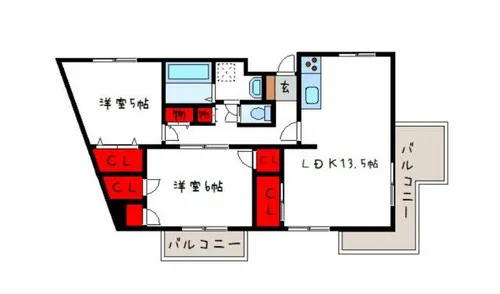 カサクレスト【2階】の間取り