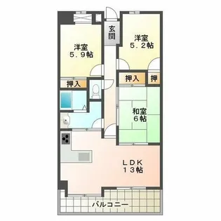 ルナガーデン【1階】の間取り