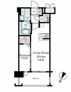 グランフォーレ大橋プレミア【716号室】の間取り