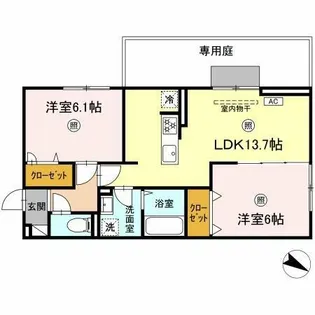 vivable palais(ヴィヴァブルパレ)【1階】の間取り