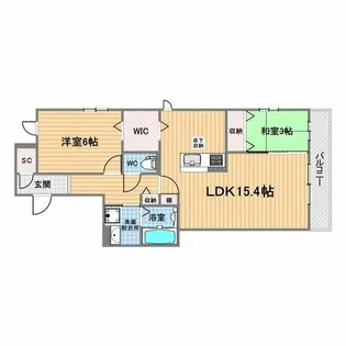 トリシア上甲子園【1階】の間取り