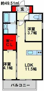 インクレイス門司【6階】の間取り