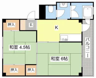 ビレッジハウス岩根2号棟【0205号室】の間取り
