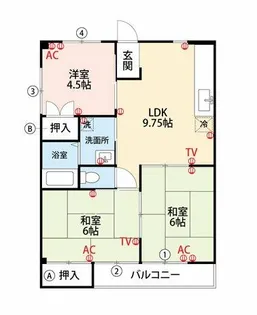 オークスハイツ【101号室】の間取り